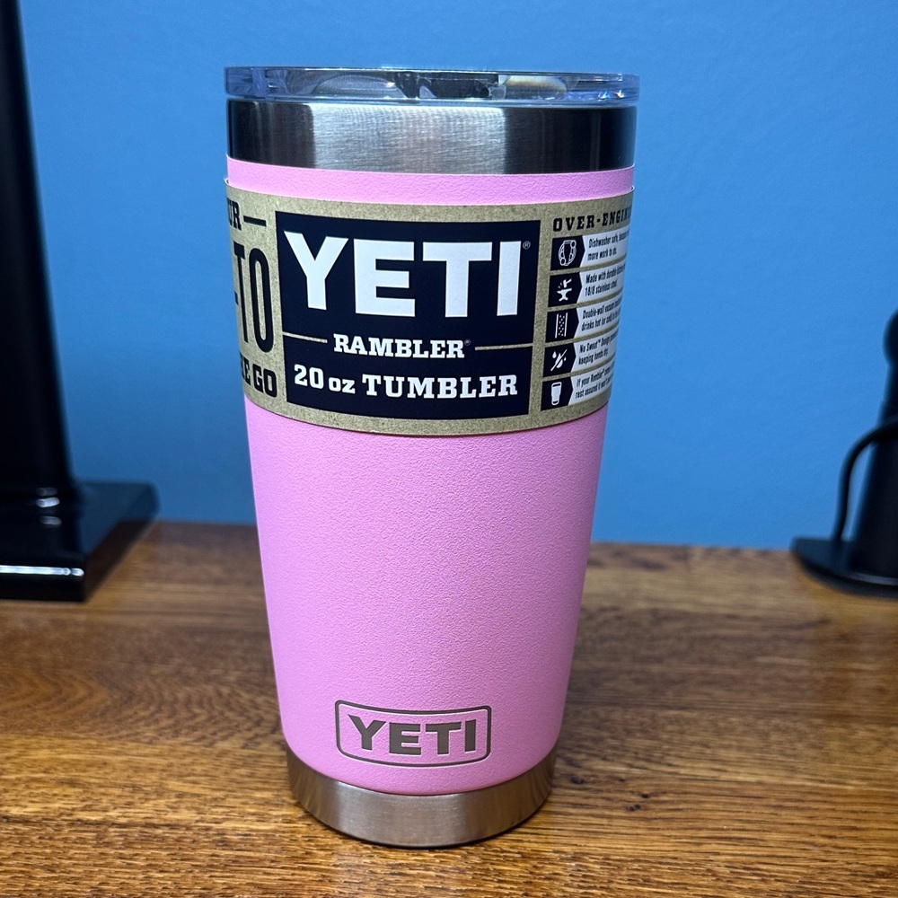 Power pink yeti 20oz rambler